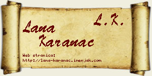 Lana Karanac vizit kartica